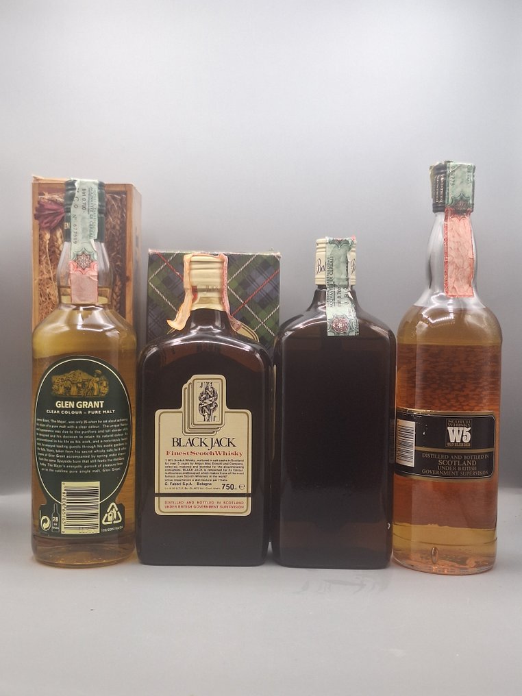 Black Jack 5yo + Glen Grant 5yo + W5 + Ballantine's  - 70cl - 4 bottles #1.0