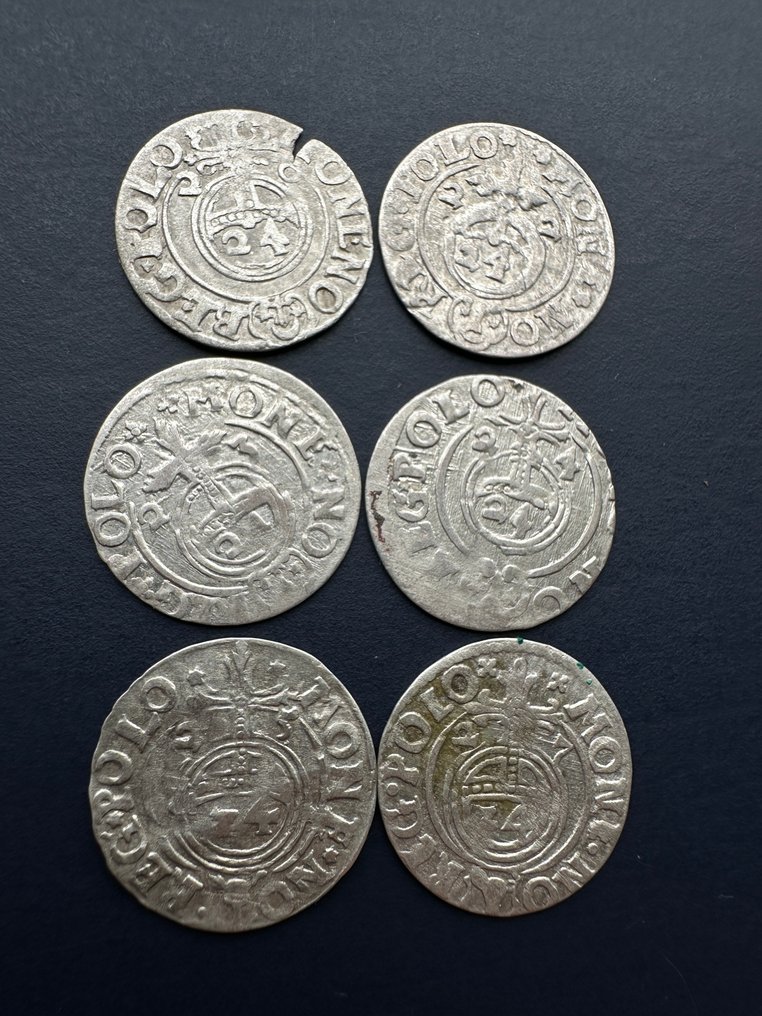 Πολωνία. Sigismund III Vasa (1587-1632 AD). A Lot of 6x Półtorak (3 Polker, 1/24 Thaler) condition (χωρίς τιμή ασφαλείας) #1.0