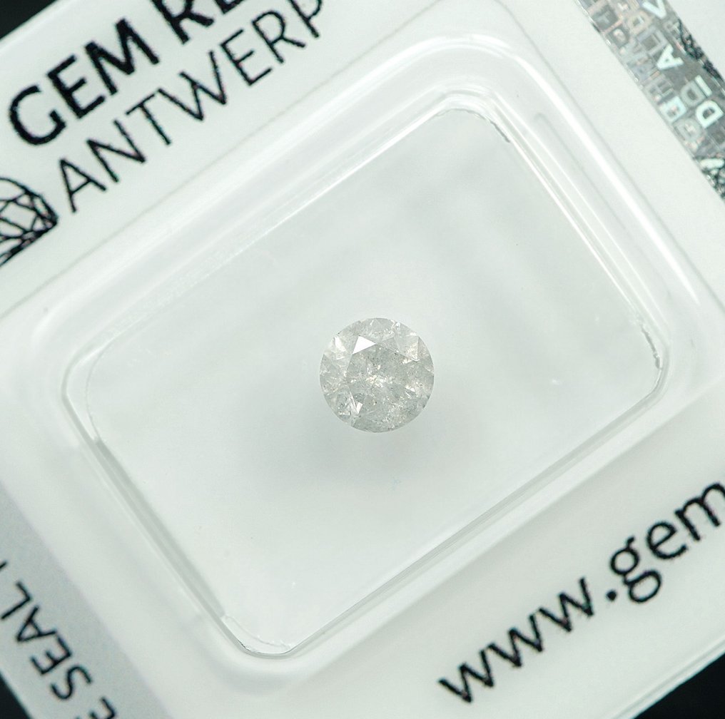 No reserve price - 1 pcs Diamond (Natural) - 0.51 ct - Round - G - I3 - Gem Report Antwerp (GRA) #3.2