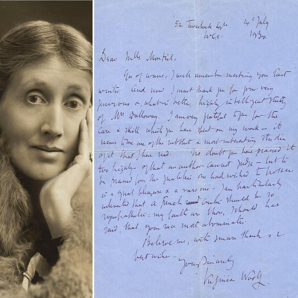 Virginia Woolf (1882-1941) [Novelist, Critic & Essayist] - Virginia Woolf autograph signed letter on Mrs Dalloway - 1930 #1.0