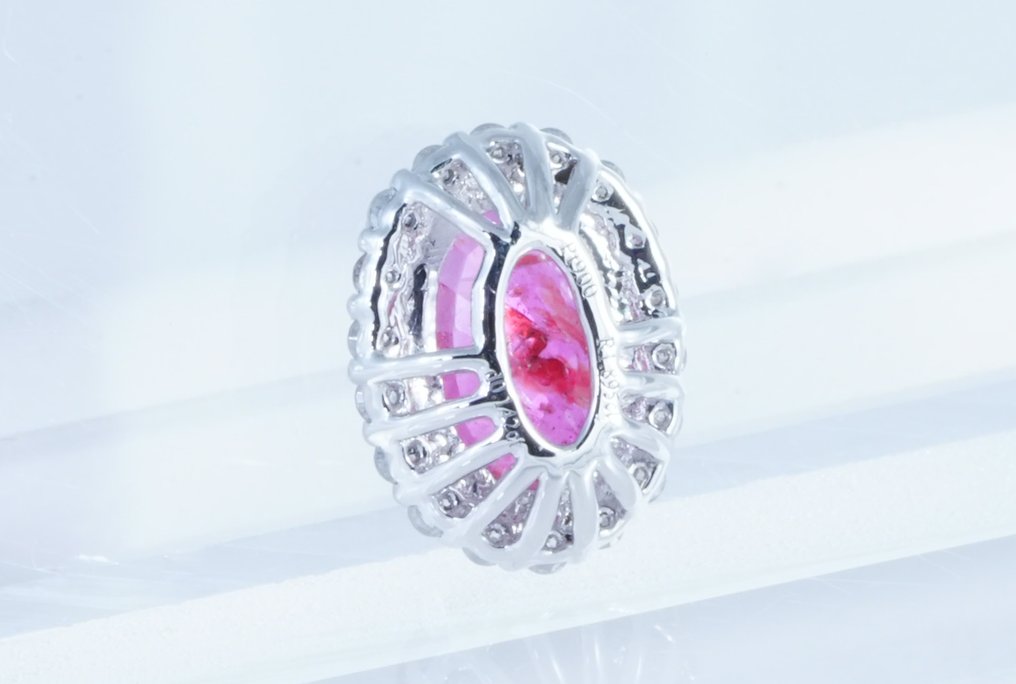 No reserve price - Pendant Platinum -  2.03ct. tw. Ruby - Diamond #4.3