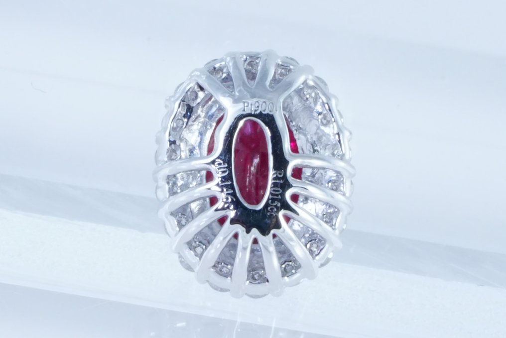 χωρίς τιμή ασφαλείας - Κρεμαστό κόσμημα Πλατίνα -  1.15ct. tw. Ρουμπίνι - Διαμάντι - Εξαιρετική ποιότητα χρώματος #3.2