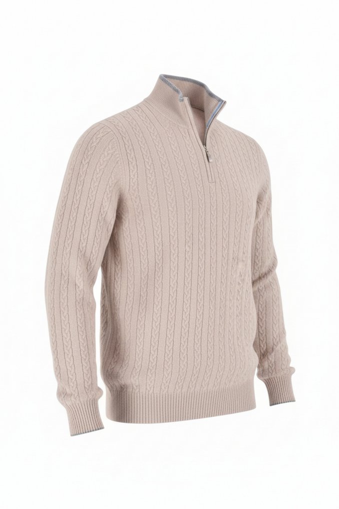 Fedeli - cashmere kabeltrui half zip - 50/M - No reserve price - 毛衣 - New with tags #1.0