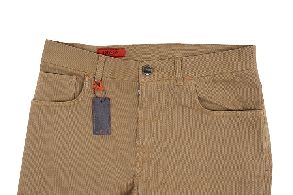 ISAIA NAPOLI RRP 690€ Dark Beige Chino 5 Pockets Trousers Pant Twill Cottone - 46 IT - DUPLICATO 1 - Trousers - New with tags #3.2