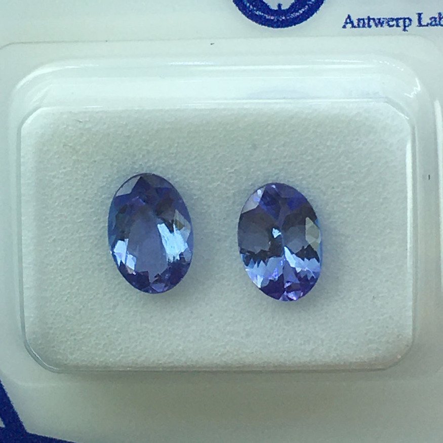 No reserve price - 2 pcs Purple Tanzanite - 1.58 ct - Antwerp Laboratory for Gemstone Testing (ALGT) - TANZANIA TANZANITE #1.0