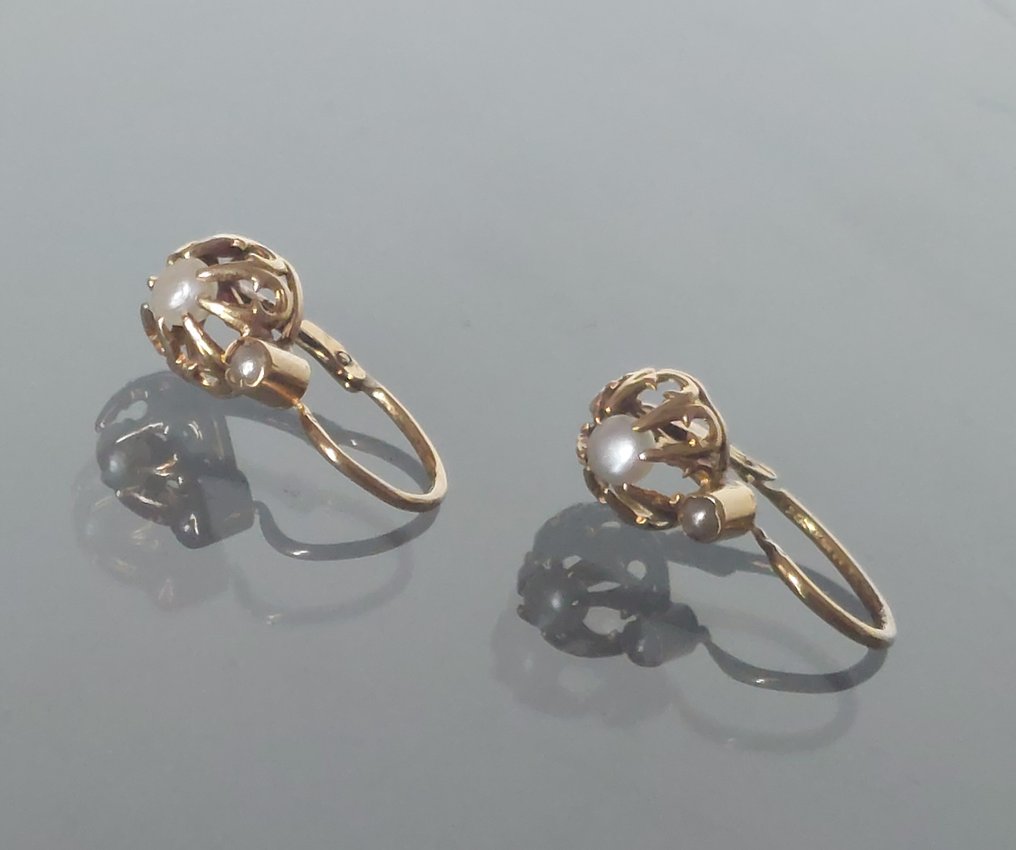 Ingen reservasjonspris - Øredobber - 18 karat Gull Perle - Perle #2.1