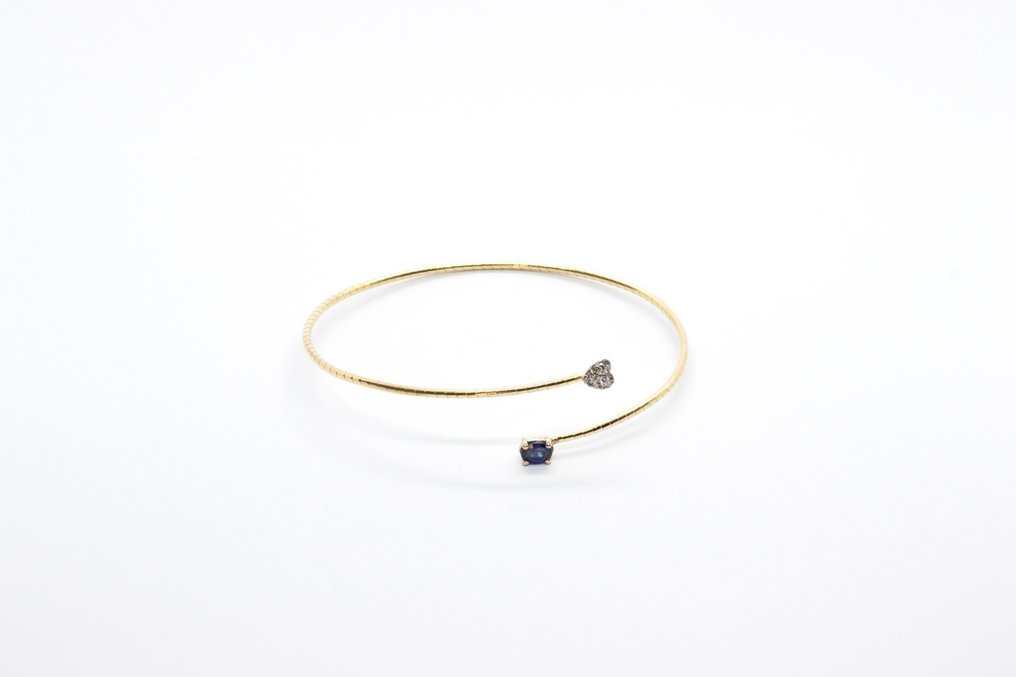 Bracelet - 18 carats Or blanc, Or jaune - 0.61ct. tw. Diamant (Naturelle) - Saphir #3.2
