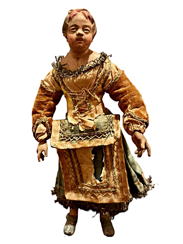 耶穌降生場景 - 那不勒斯圣诞马槽小雕像 - 20厘米 - Terracotta, 紡織品 #1.0