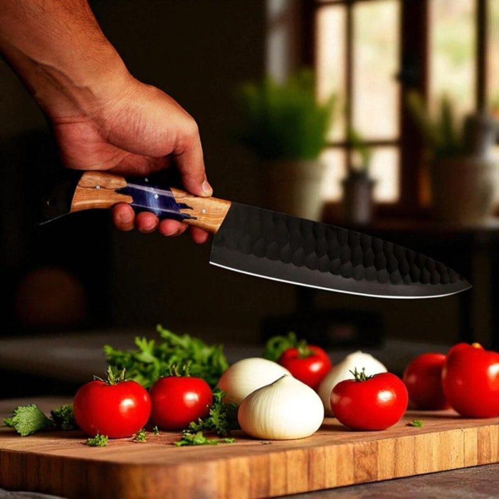 厨刀 - Kitchen knife set -  厨师刀 - 钢, 木, 皮革 - 北美 #2.1