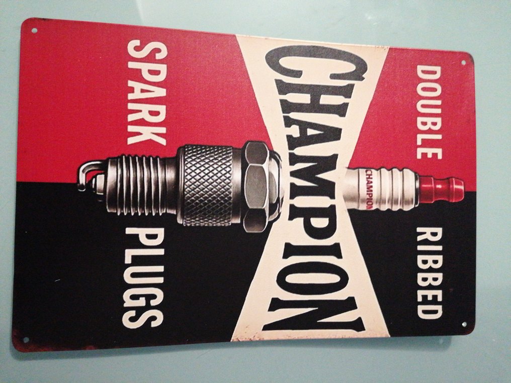 Champion - Champion Spark Plugs - Reklámtábla - Fém #4.3