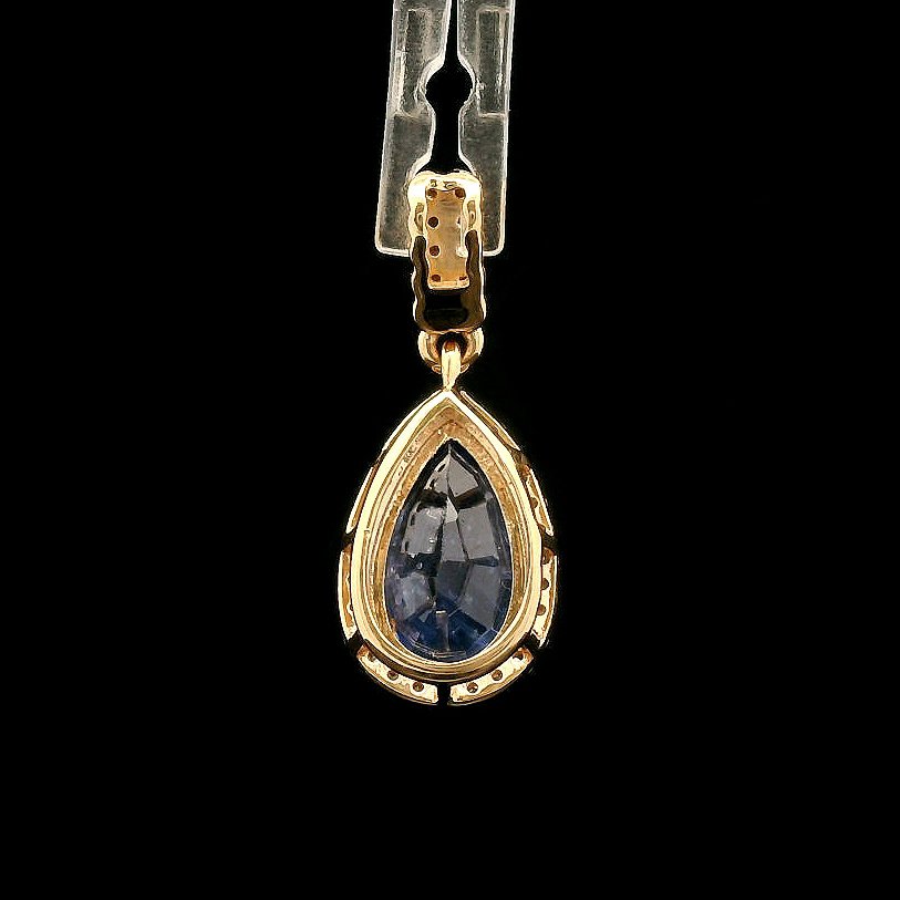 Sans prix de réserve - Pendentif - 14 carats Or jaune -  2.13ct. tw. Saphir - Diamant #4.3