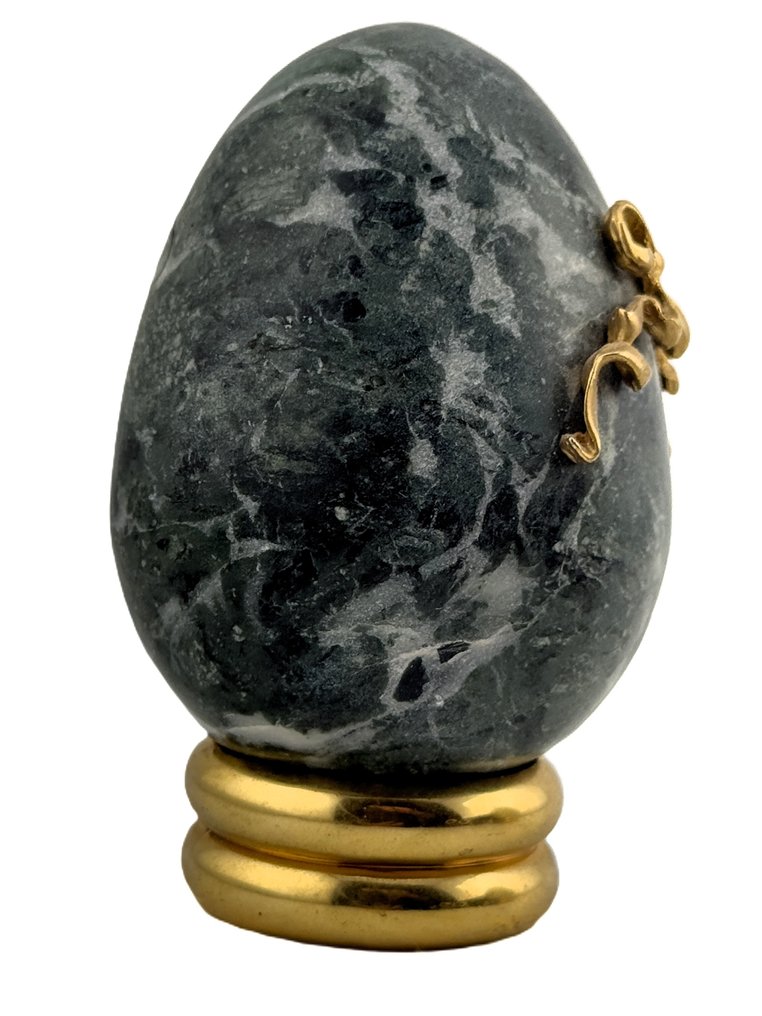 Αυγό Fabergé - Θησαυρός αυγών από μάρμαρο με αυγό με φιόγκο - Gold plated #2.1