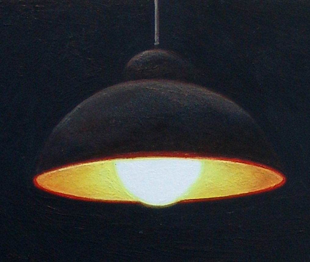 Gerard Boersma (1976) - Lamp (still life painting of a hanging room lamp) #3.2