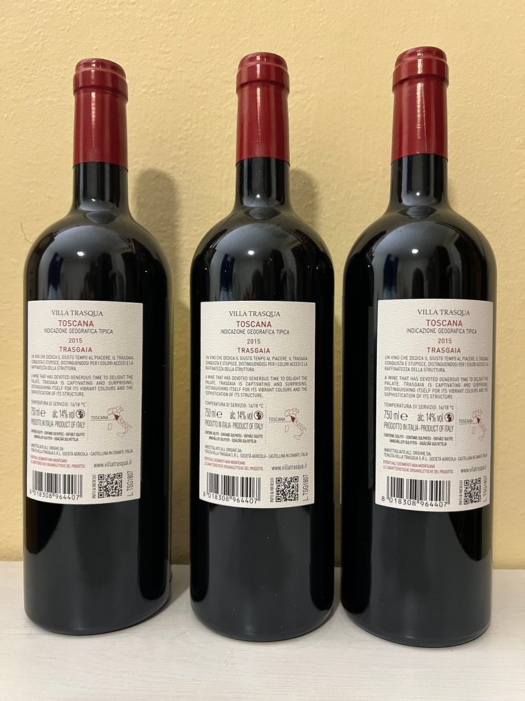 2015 Villa Trasqua Trasgaia - Super Tuscan - 3 Bottiglie (0,75 L) #3.2