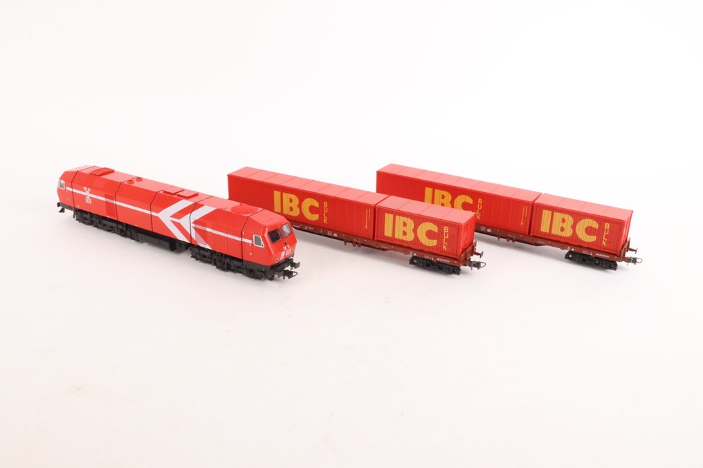Lima H0 - 149943 - Conjunto de comboios (1) - Dieselloc DE13 com vagões de contêiner BIC - HGK #2.1