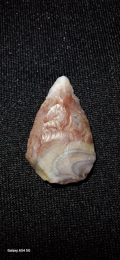 Παλαιολιθική Ίασπις Υπέροχο mini Biface Mousterien 45.000 π.Χ. συλλογή ιδιωτικής αρχαιολογίας, πολύχρωμο τσάπας. - 22 mm  (χωρίς τιμή ασφαλείας) #1.0