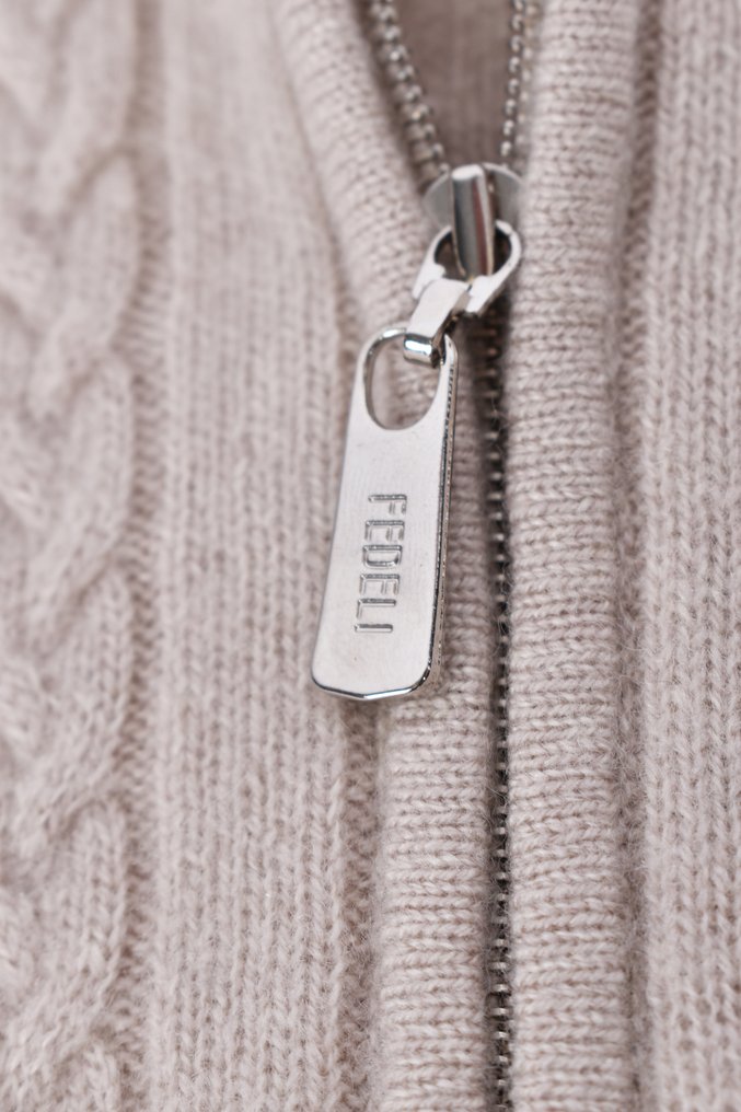 Fedeli - cashmere kabeltrui half zip - 50/M - No reserve price - 毛衣 - New with tags #3.2