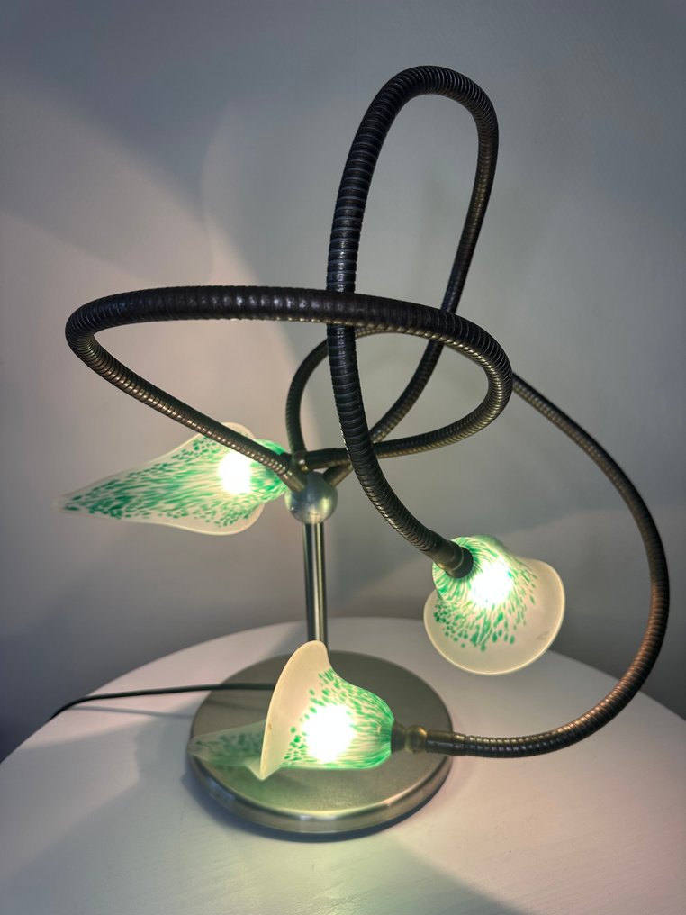 Lampe de table - métal brossé finition chrome, Verre - Lily / Tulip Lampe #2.1