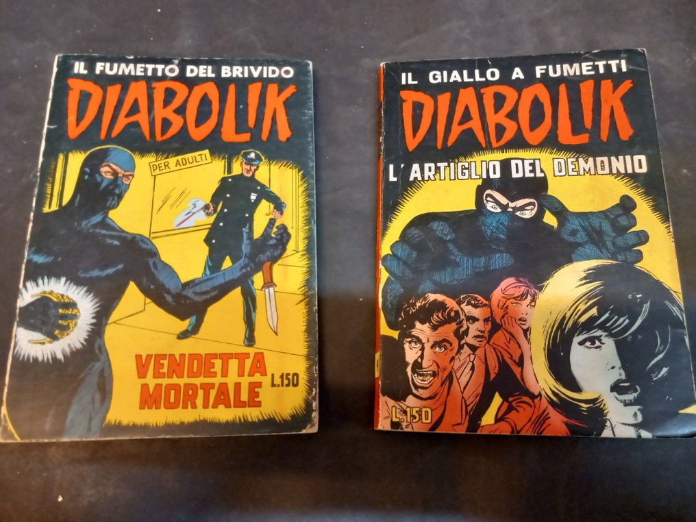 Diabolik n. 3 , 9 seconda serie - Vendetta mortale , l'artiglio del demonio - 2 Comic - Første udgave - 1965 #1.0