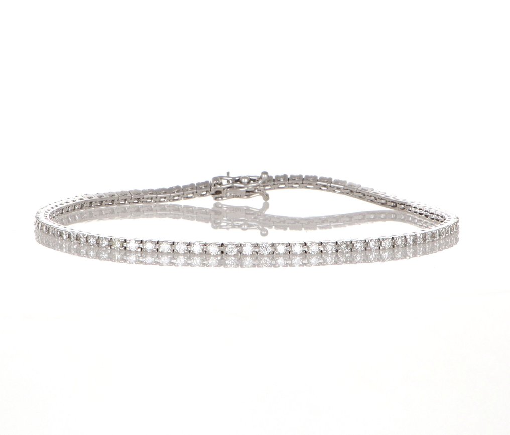 没有保留价 - 手镯 - 18K包金 白金 钻石 (天然) #1.0