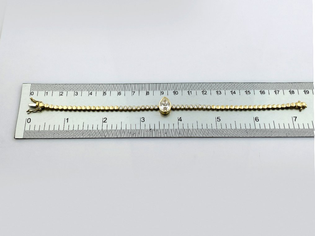 Rannekoru - 14 kt. Keltakulta - 2.99ct. tw. Timantti (Laboratoriossa kasvatettu) - Timantti #3.2