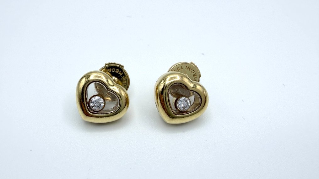 Chopard - Boucles d'oreilles - Happy Diamonds - 18 carats Or jaune - 0.06ct. tw. Diamant (Naturelle) #1.0