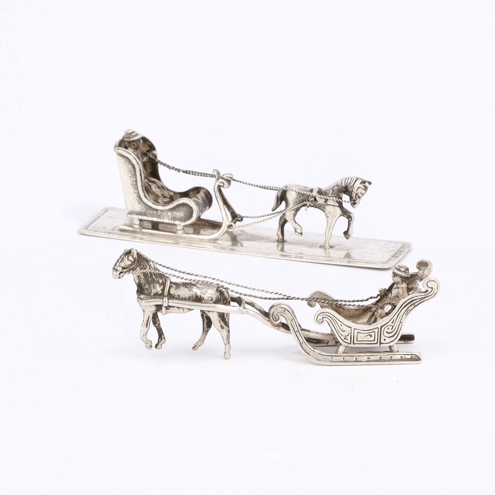 NO RESERVE - Sledes - Figură în miniaturală (2) - .835 argint #1.0