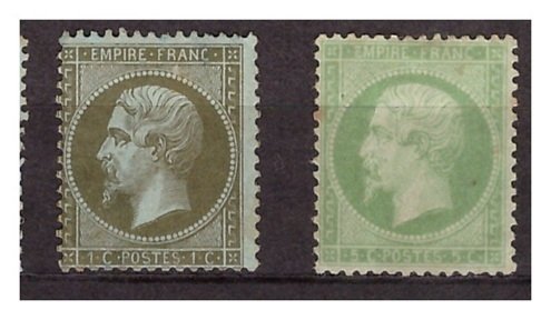 Frankrike 1862/1871 - Utvalg av Napoléon III dentelés Oblitérés for studie av type, farge og Oblitérations. - Yvert n°19 au n°32 complet dont nombreux Neufs & n°35 de 1871 // Forte Cote Yvert #4.3