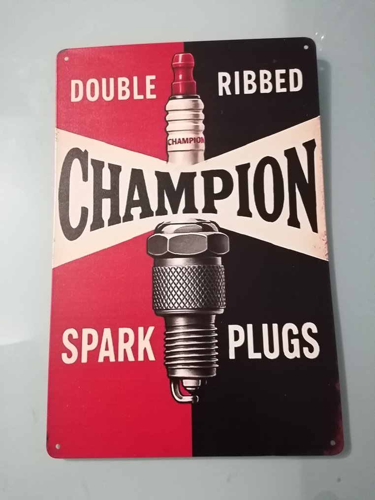 Champion - Champion Spark Plugs - Reklámtábla - Fém #1.0