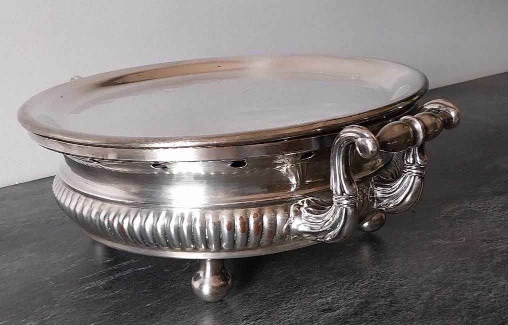 John Sherwood - Serving tray - Model "Whale" - Silverplated - Plate Warmer Rocaille #3.2