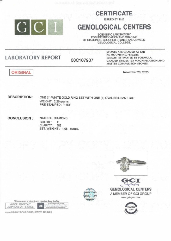 Zonder minimumprijs - Ring - 14 karaat Witgoud - 1.06ct. tw. Diamant (Natuurlijk) #2.1