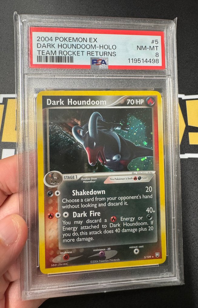 Pokémon - 1 Graded card Pokemon EX Team Rocket Returns Dark Houndoom Holo PSA 8 Near Mint Mint 5/109 Ultra Rare - PSA 8 - WOTC #2.1