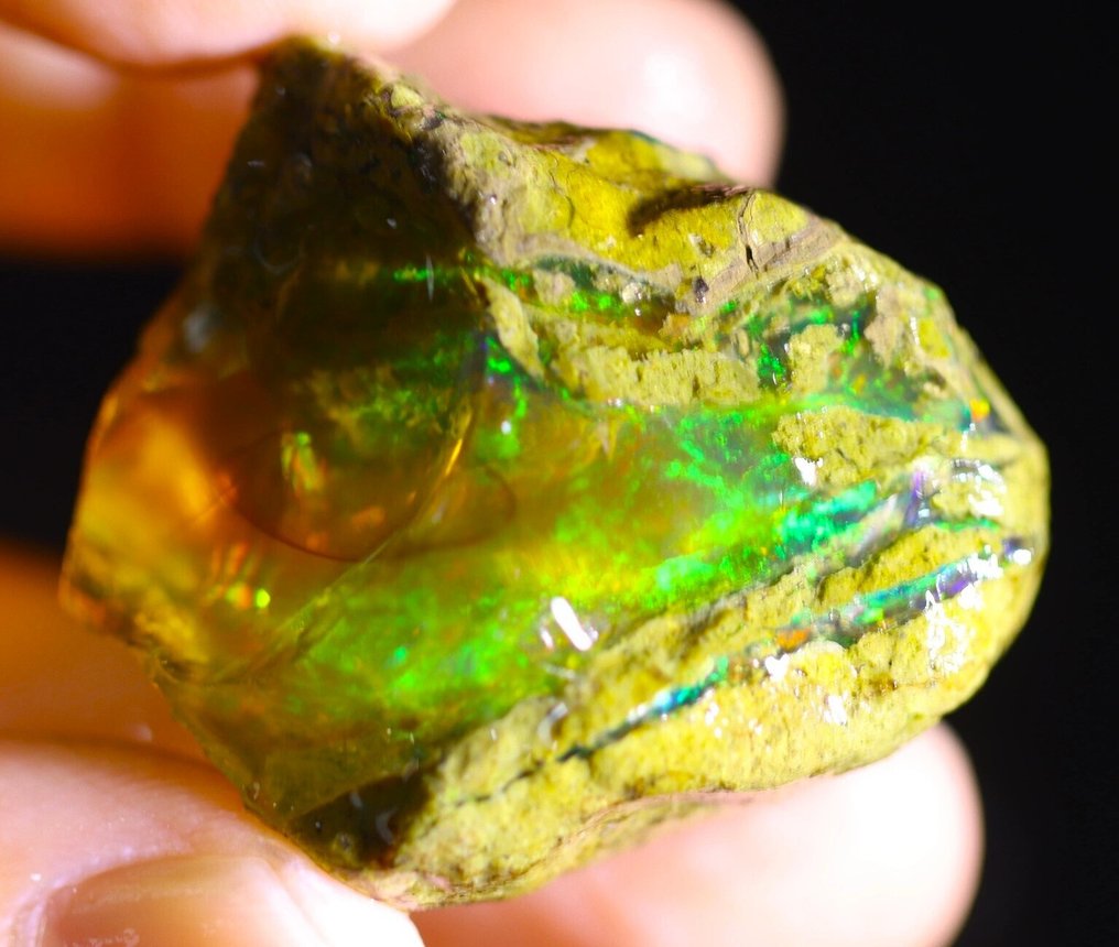 95.9 克拉 - 精美天然水晶蛋白石 - 粗糙 - 大块 - 看视频!- 19.18 g #1.0