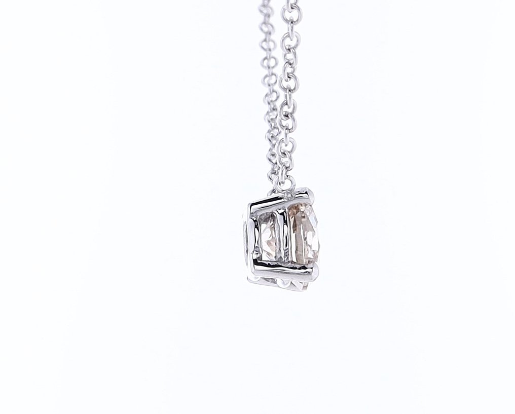 Zonder minimumprijs - Ketting met hanger - 14 karaat Witgoud - 0.90ct. tw. Diamant (Natuurlijk gekleurd) #4.3