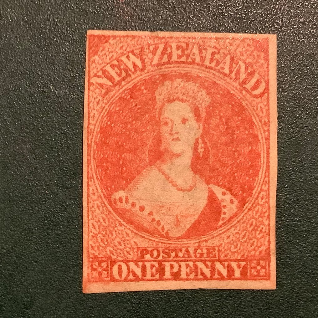 新西蘭 1858/1859 - 1 便士维多利亚女王遇到宽裕的边距 - Michel 13 #1.0