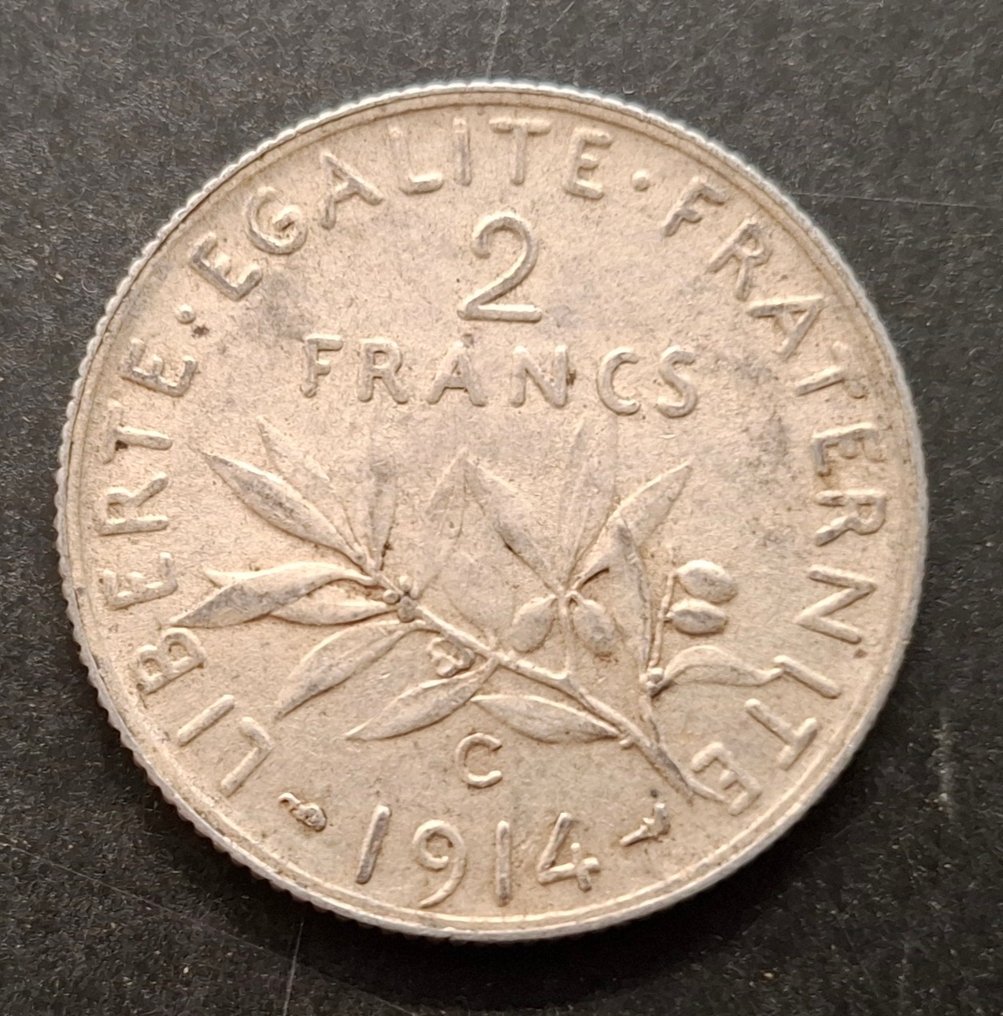 Frankrijk. 2 Francs 1914-C Semeuse (Zonder minimumprijs) #1.0