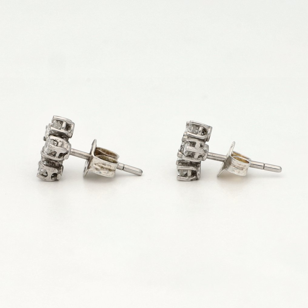 耳环 - 18K包金 白金 钻石 (天然)  #2.1