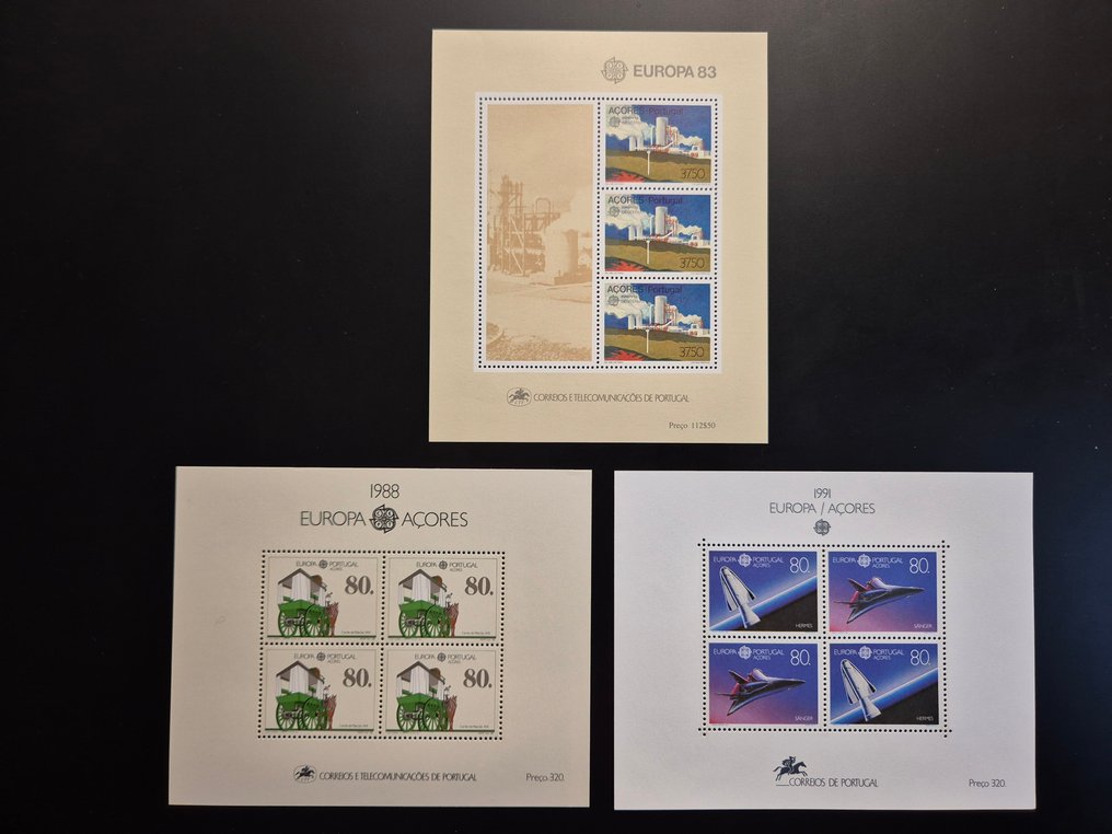 World 1976/1991 - Important lot of 47 'Europa' stamp blocks from Azores, Madeira, Monaco, and Portugal, new** - Yvert #1.0