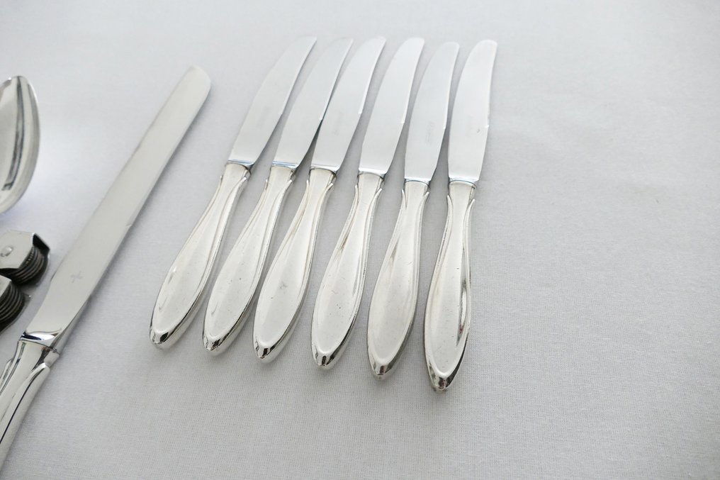 Gero, Gerritsen Zeist - Georg Nilsson - Servizio di posate (60) - modello Perfection - Placcato argento, Legno - Set da 60 pezzi per 6 persone #4.3