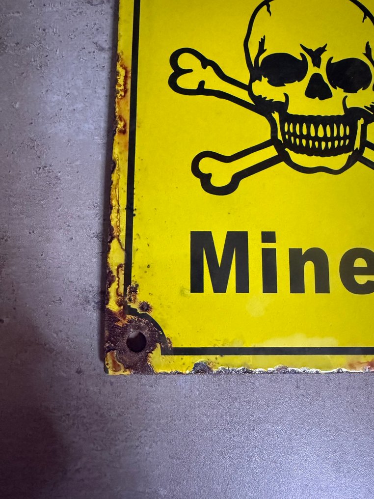 Achtung Minen! - World War II - Enamel sign - Enamel, Metal #3.2