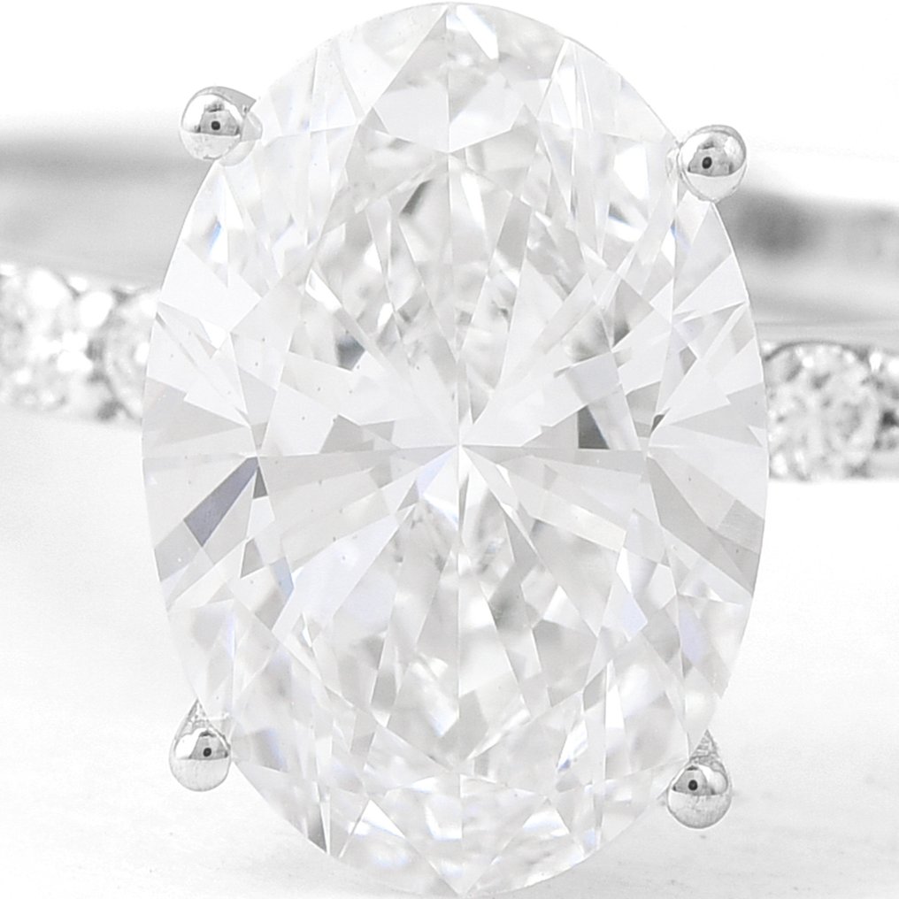 No reserve price - Ring - 14 kt. White gold - 2.87ct. tw. Diamond (Lab-grown) - Diamond #3.2