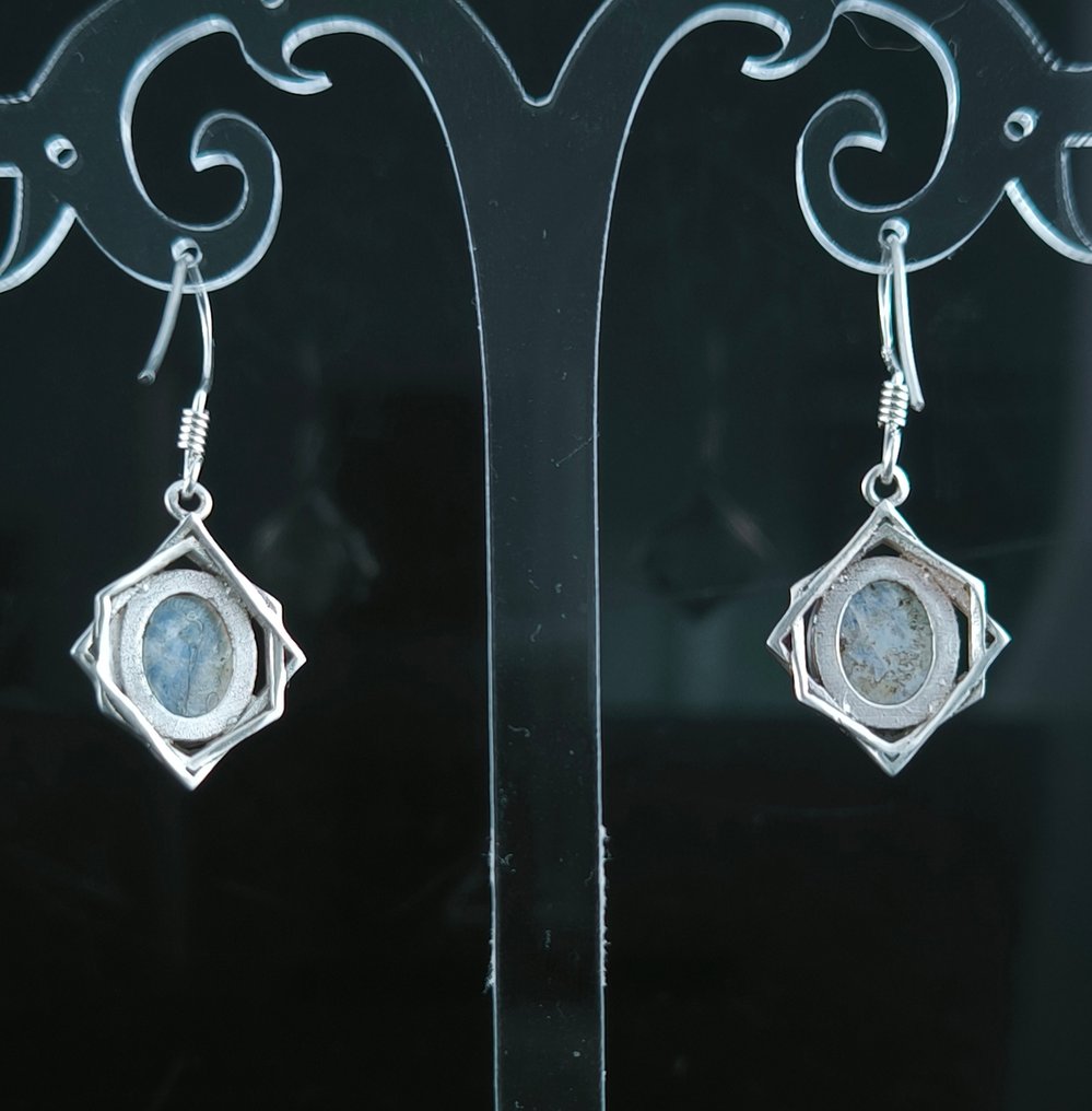 Prata - Brincos - Piedra lunar prata de lei #1.0