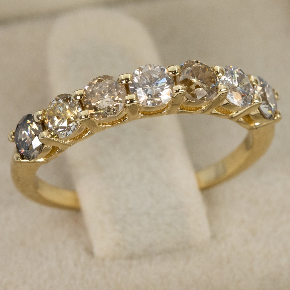 Nincs minimálár - Gyűrű - 14 kt. Sárga arany -  1.10ct. tw. Gyémánt (Természetes színű) - IGI #3.2