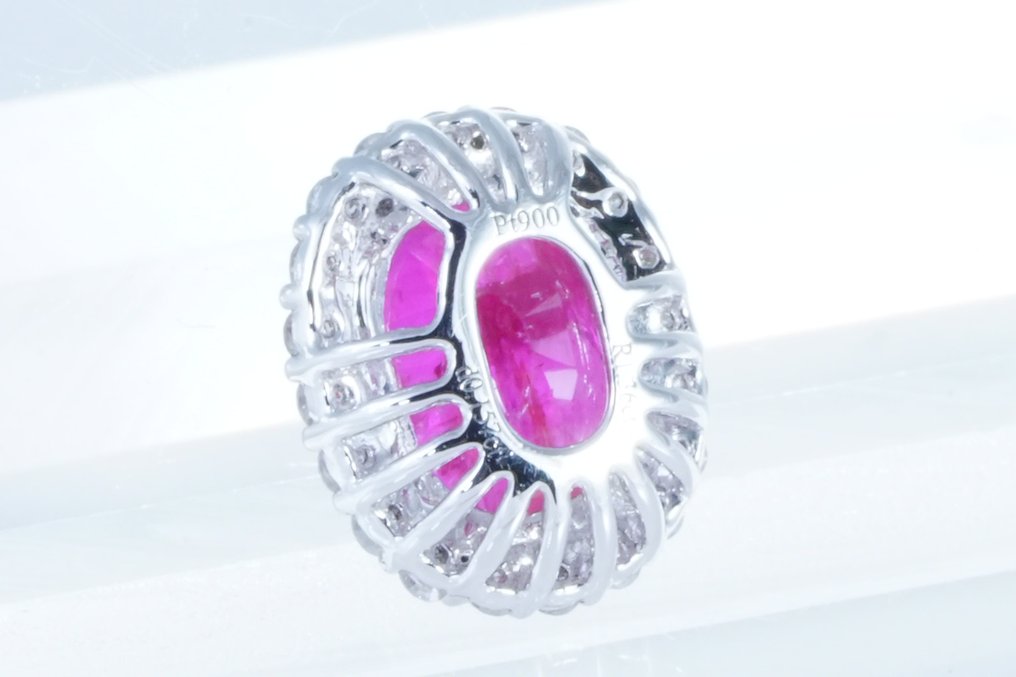 Ingen mindstepris - Vedhæng Platin -  1.51ct. tw. Rubin - Diamant #4.3