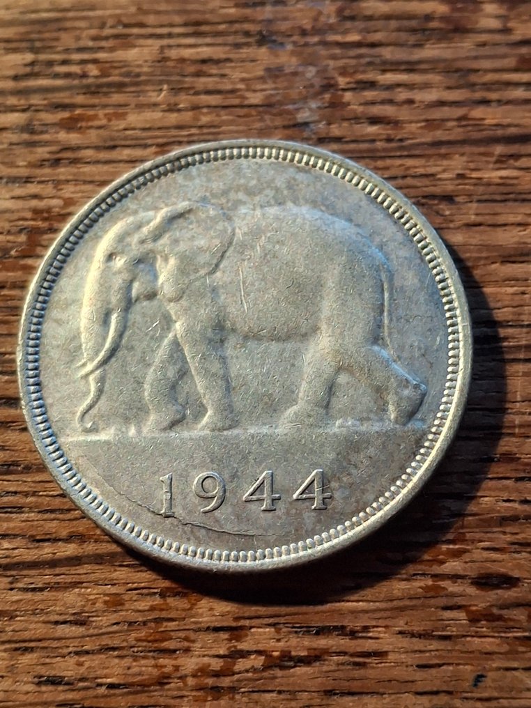 Congo Belga. Leopoldo III. 50 Francs 1944 (Sem preço de reserva) #1.0