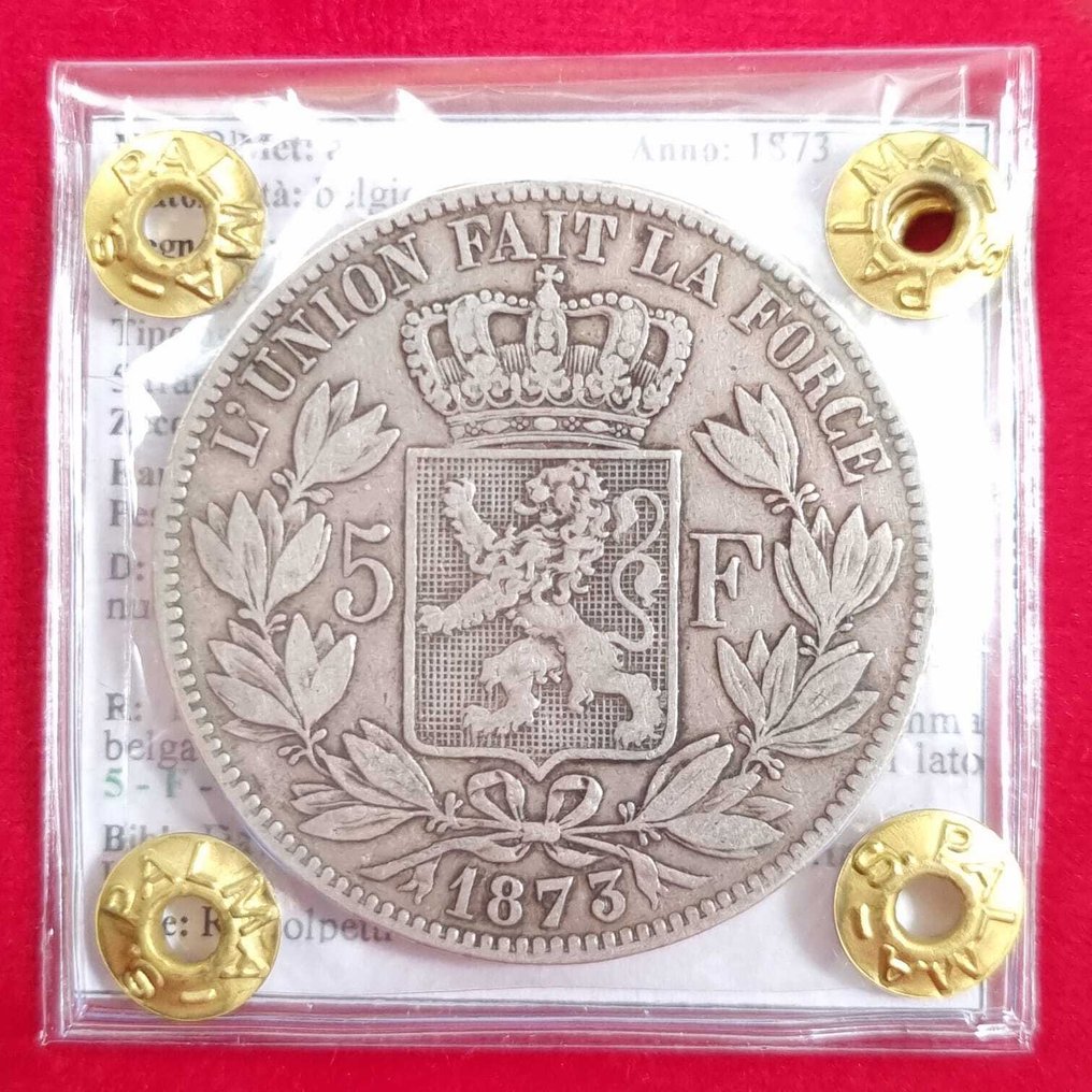 Belgium. Leopold II. 5 Francs 1873  (No reserve price) #1.0