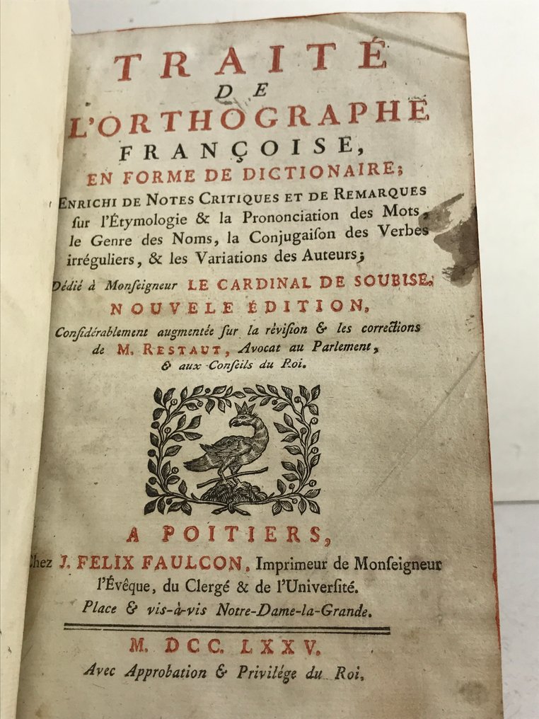 Charles Le Roy / Pierre Restaut - Traité de l'orthographe françoise, en forme de dictionnaire - 1775 #1.0
