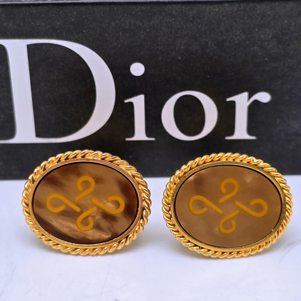 Christian Dior - Classy Gentleman's style Tiger eye polished gem stone - Cufflinks - Paris 1970s Très Chic #1.0