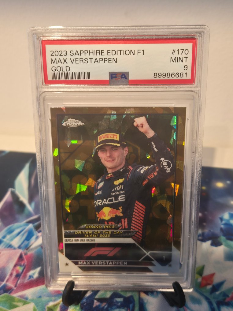 2022 Topps Chrome F1, Sapphire Gold /50 Max Verstappen #170 Parallel card, Serialised card, Limited edition - PSA 9 - 1 Graded card #1.0