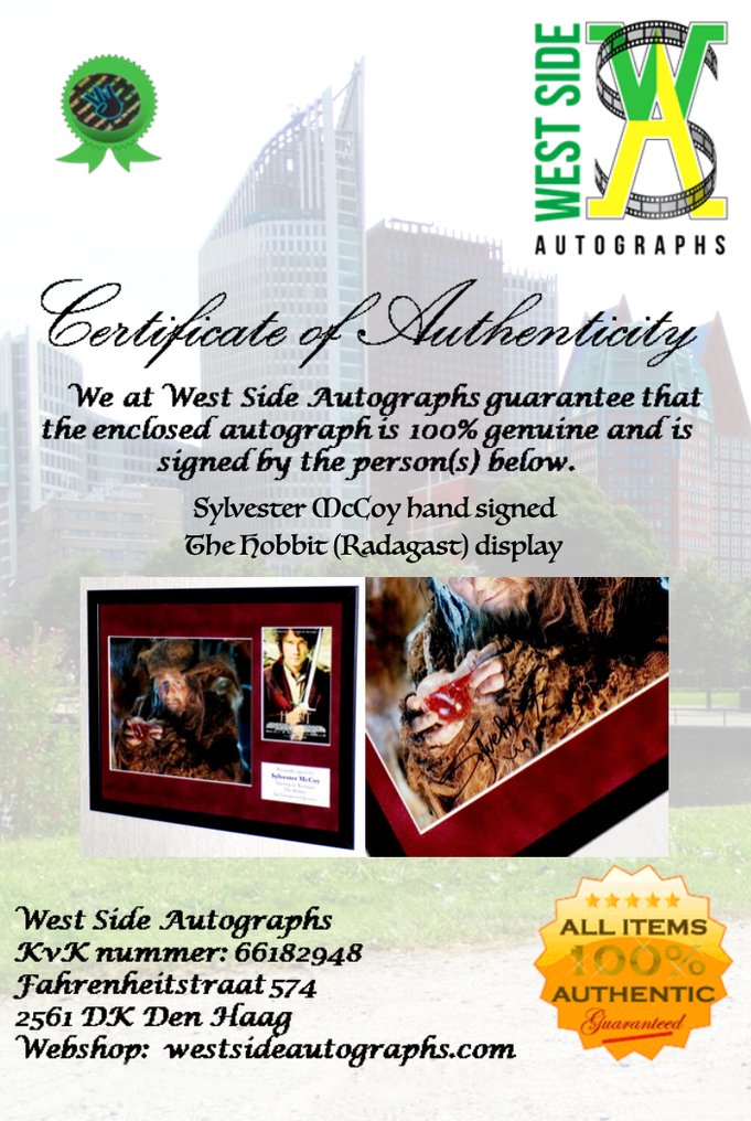 Hobbit, the - Sylvester McCoy (Radagast) Premium Framed, signed + COA & Photo signing session #4.3